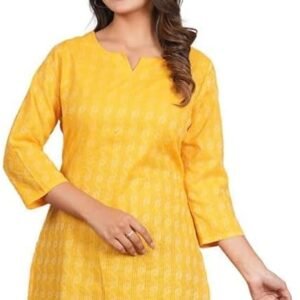 W for Women Traditional Cotton Print Kurta Office Short Kurti Tops Tunics for Women