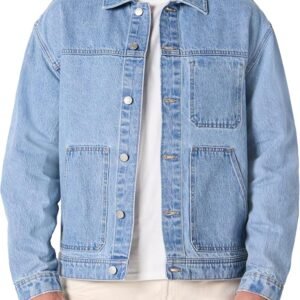 Levi's Men's Heavyweight Rigid Denim Relaxed-Fit Utility Jacket with Pockets, Shank Button Closure